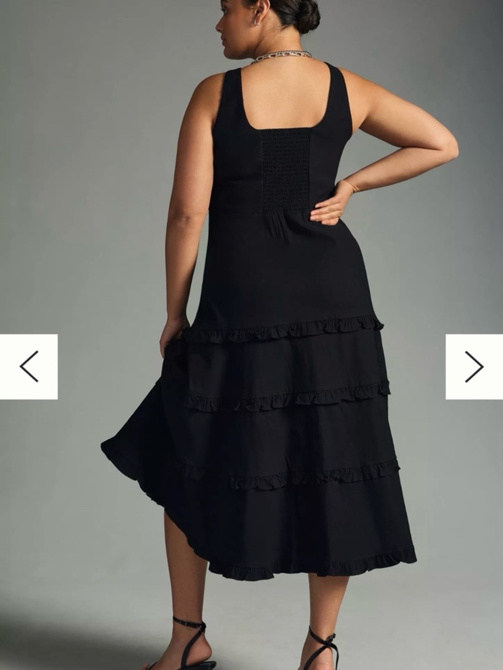 Anthropologie the Blythe tiered midi black dress - Picture 6 of 14